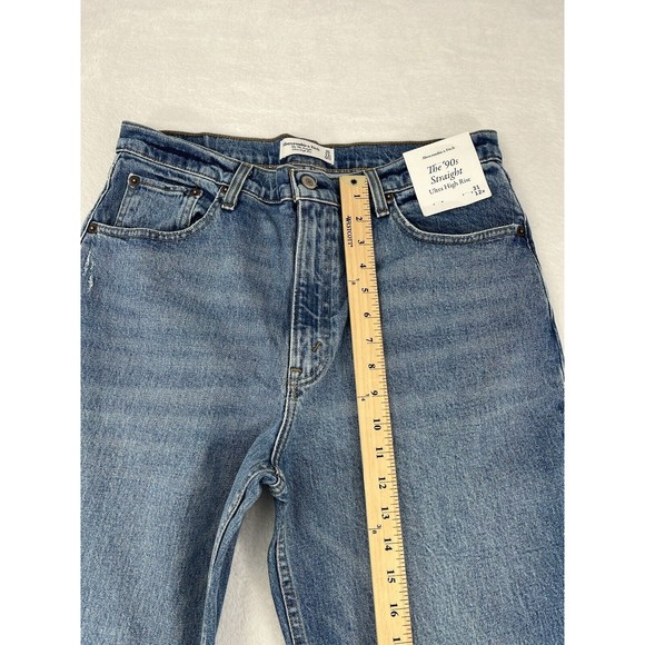 COPY - NWT Abercrombie & Fitch The 90s Straight Ultra High Rise 31, 12 R Distre… - Picture 10 of 13